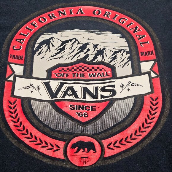 Vans California Original "Off The Wall" Graphic T-Shirt Size Small Black - Picture 4 of 13